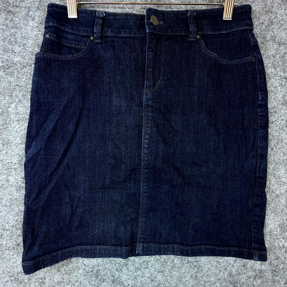 Ann Taylor Mini Pencil Skirt Womens 2 Blue Dark Office Neutral Capsule Basics